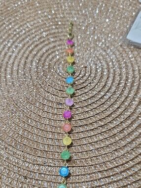 Multicolor Druzy Disc Bracelet - Gold Brecelat